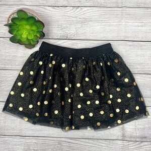 Kate Spade New York Girl's Tulle Skirt The Rules Gold Polka Dot Pull-On Size 4